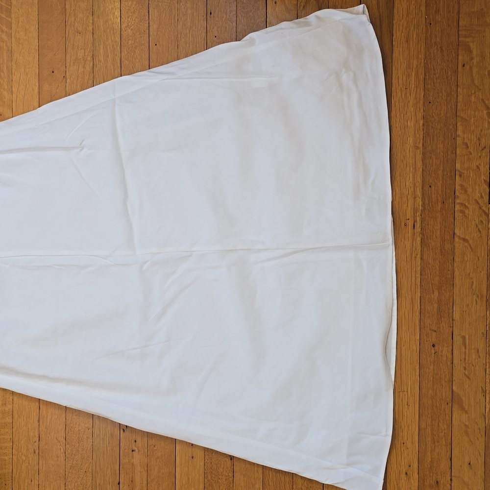 NWT, Zara, White Poplin Puff Sleeve Ruched Maxi Dress, Women's L - Picture 11 of 14